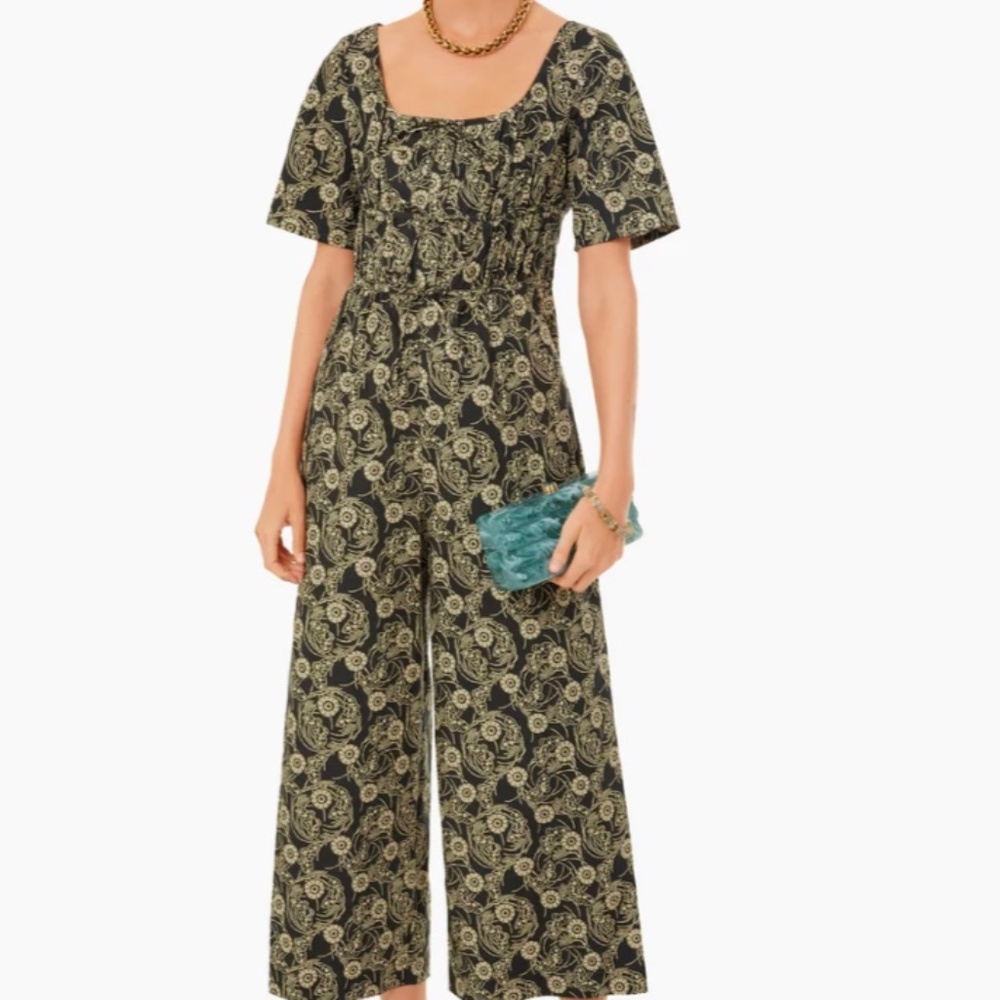 Rebecca Taylor Black Monarch Poplin Jumpsuit. New with Tags
